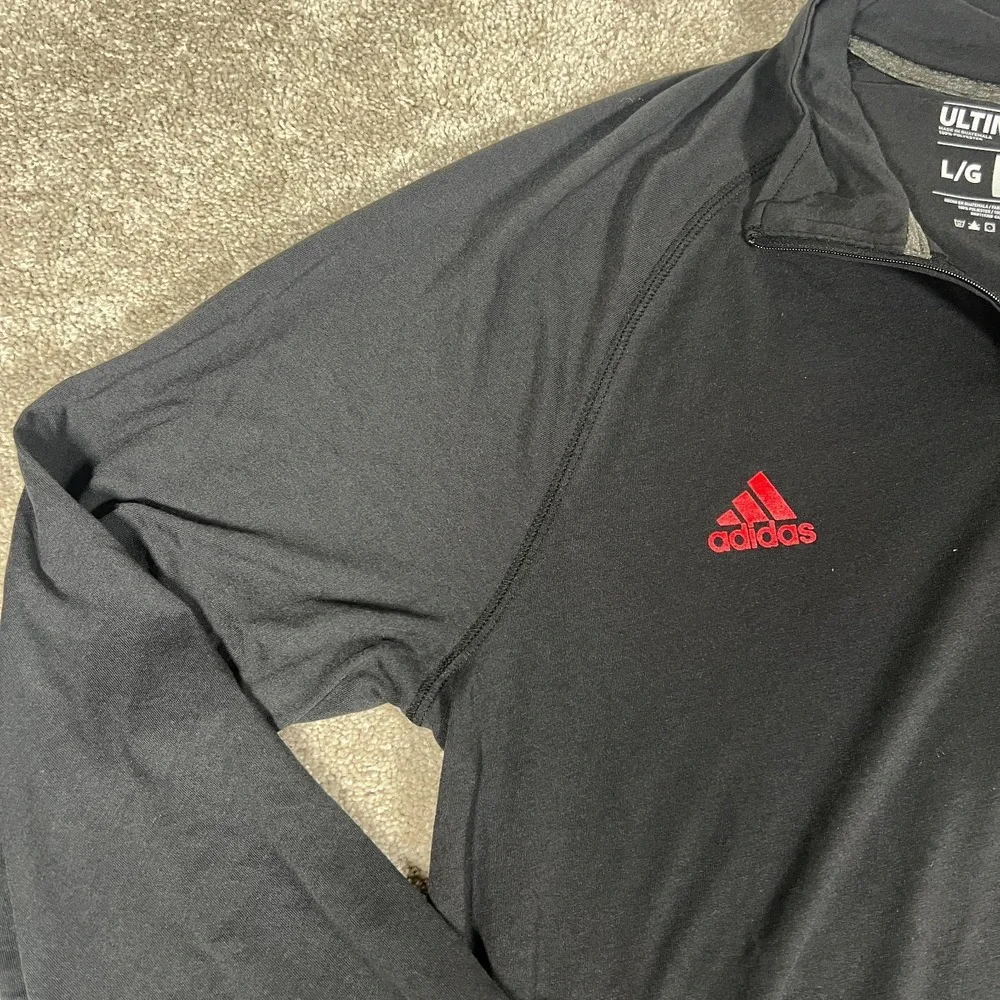 Adidas Mens Large Black/Red 1/4 Zip Pullover NC State Ultimate T-Shirt NWT‎ - Picture 4 of 8